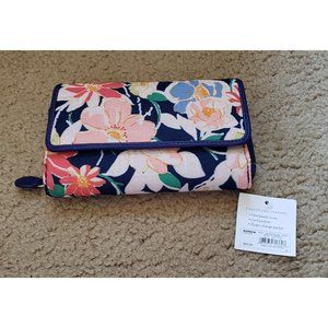 Floral Navy Pink Wallet Organizer Clutch NWT